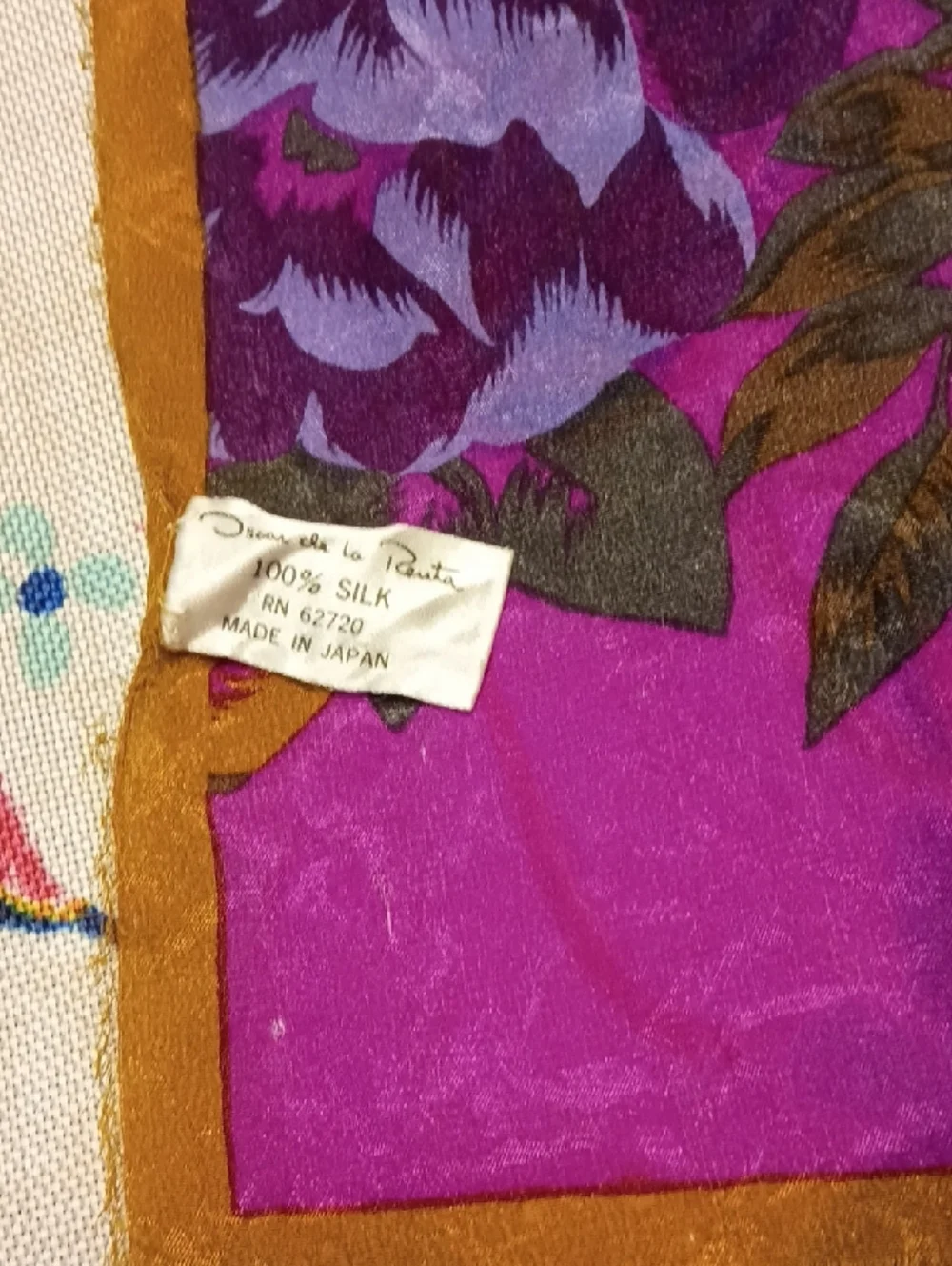 Oscar de la Renta Vintage Silk Scarf